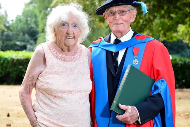 Charles Betty with his wife of 73 years, Eileen