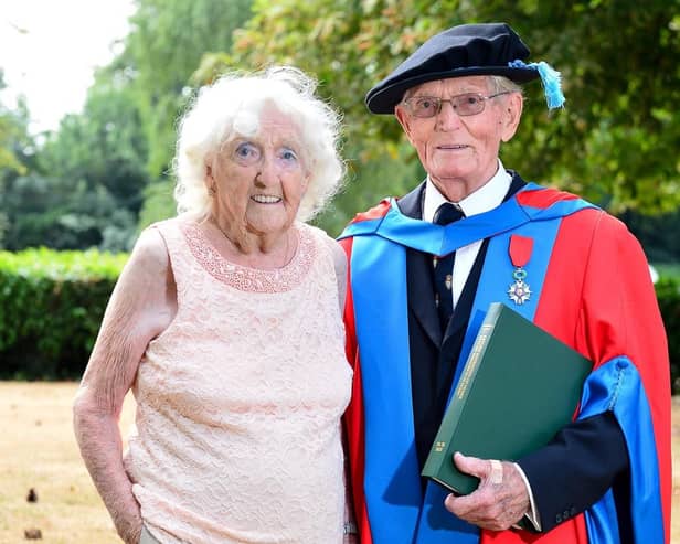 Charles Betty with his wife of 73 years, Eileen