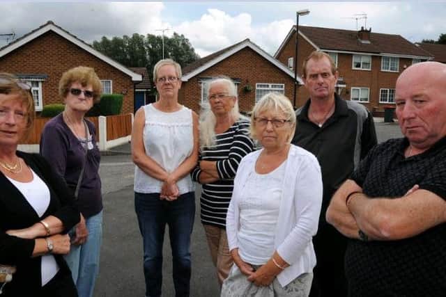 Bramley Court residents from left, Gina Harrison, Val Robertson, Jayne Carrington, Ann Marriott, Jean Thompson, Alan Pilmore and Mark Carrington