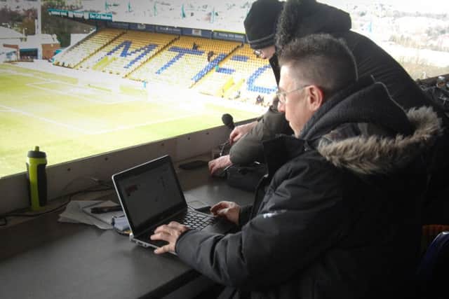 Stags Reporter John Lomas at workMansfield Town v Yeovil Town - Skybet League Two - One Call Stadium - Saturday 20 Feb 2016 - Photographer Steve Uttley