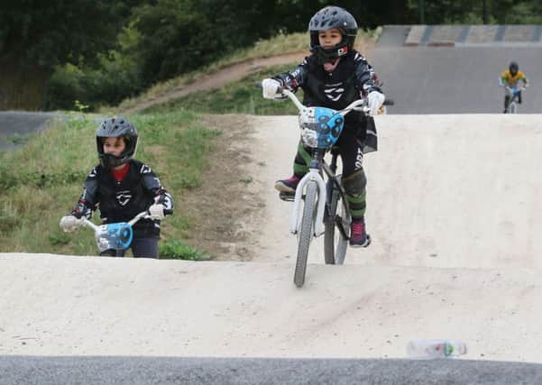 Summer Festival, Carr Lane Park, trying out the BMX track