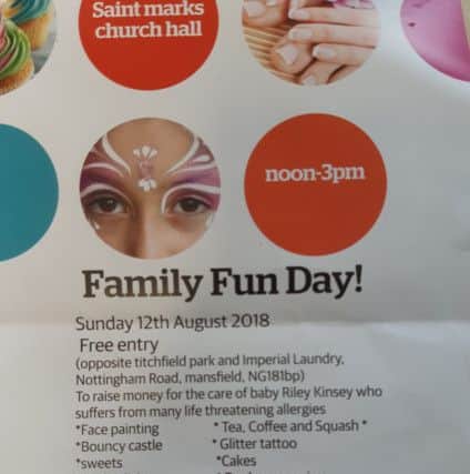 A flier for the fun day, to be held this weekend at Saint Mark's Church, Nottingham Road.