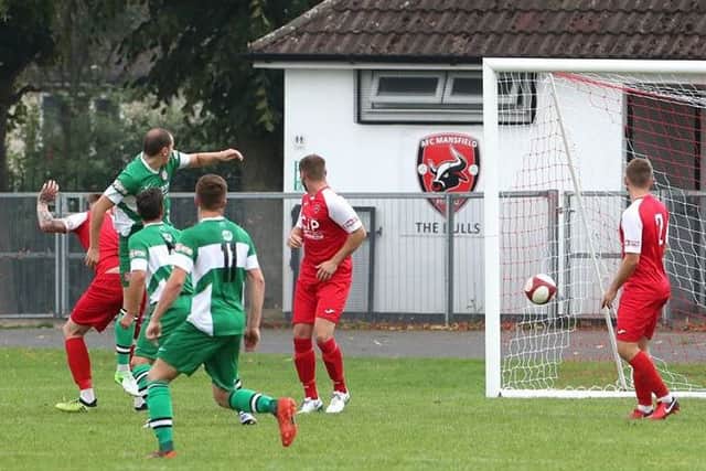 One of Lincoln United's goals in their 4-1 win at AFC Mansfield. (PHOTO BY: Dan Westwell)