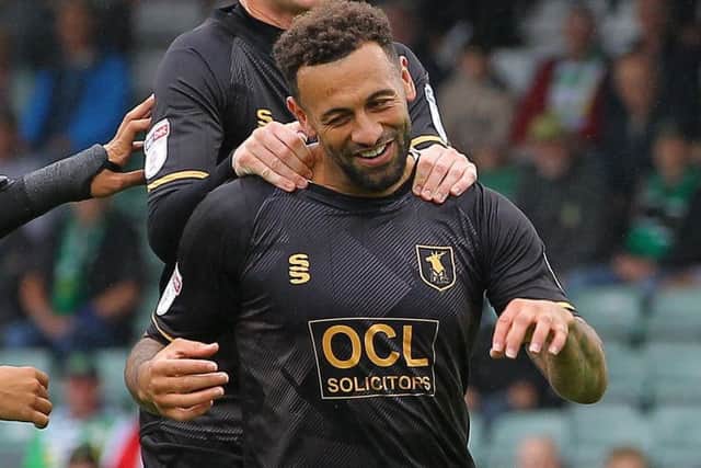 Craig Davies celebrates his goal.
