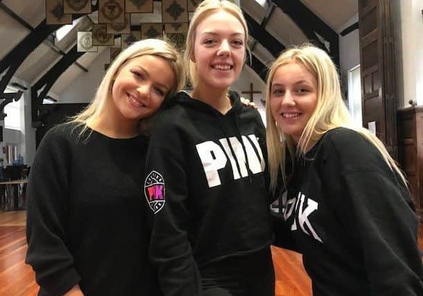 Klinta Eisaka , Beth Standring and Grace Harvey celebrating their A Levels results.