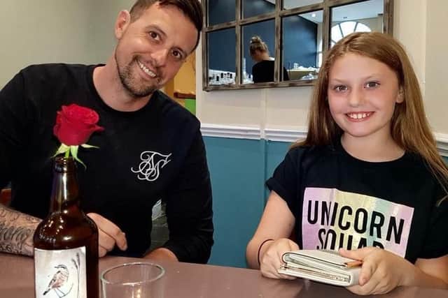 Jack Sanders and daughter Ellie, 10.