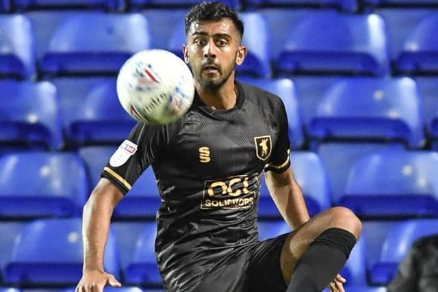 Mansfield Town's Malvind Benning watches the ball: Picture by Steve Flynn/AHPIX.com, Football: Sky Bet League Two match Tranmere Rovers -V- Mansfield Town at Prenton Park, Birkenhead, Merseyside, England copyright picture Howard Roe 07973 739229