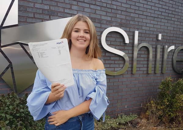Olivia Corbett, 16, who has set her sights her after scooping 10 GCSEs.