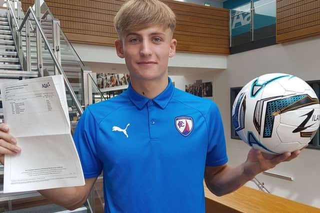 Connor Emery, 16, who will balance his study with playing for Chesterfield FC.