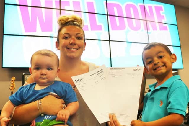 Stephanie Walsh achieved grade 5s in maths and English at West Notts College, while raising daughter Sofia and son Noah
