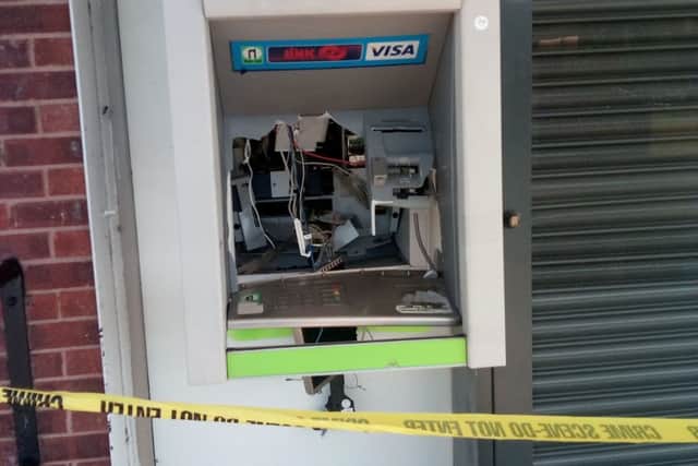 Thieves pumped gas into a cash machine at a Selston store in a bid to steal it.
