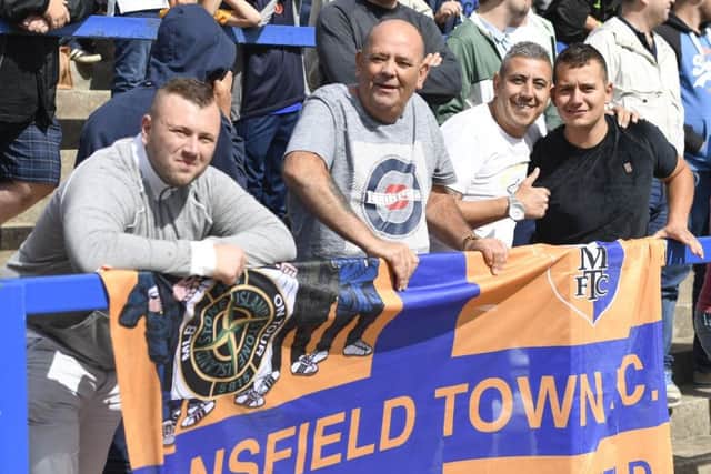 Mansfield fans before the game : Picture by Steve Flynn/AHPIX.com, Football: Sky Bet League Two match Macclesfield Town -V- Mansfield Town at Moss Rose, Macclesfield, Cheshire, England copyright picture Howard Roe 07973 739229