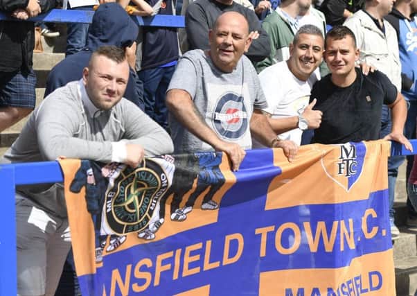 Mansfield fans before the game : Picture by Steve Flynn/AHPIX.com, Football: Sky Bet League Two match Macclesfield Town -V- Mansfield Town at Moss Rose, Macclesfield, Cheshire, England copyright picture Howard Roe 07973 739229