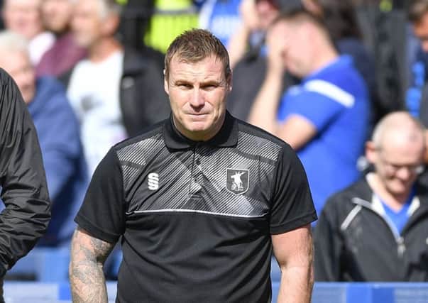Mansfield Town Manager David Flitcroft: Picture by Steve Flynn/AHPIX.com, Football: Sky Bet League Two match Macclesfield Town -V- Mansfield Town at Moss Rose, Macclesfield, Cheshire, England copyright picture Howard Roe 07973 739229