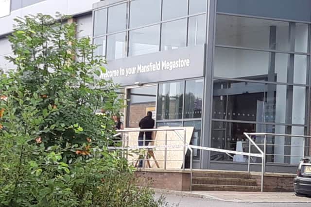 Building work is underway to repair the glass.