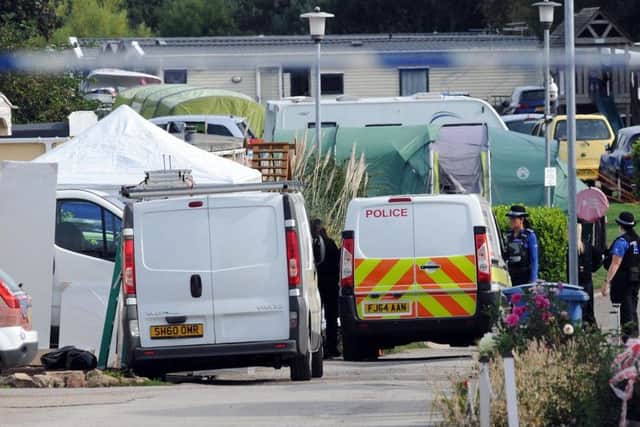 Police at the scene.