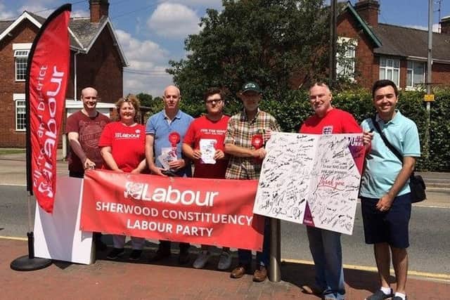 Members of Sherwood Constituency Labour Party out on the streets to help celebrate 70 years of the NHS. Photograph courtesy of Jerry Hague.