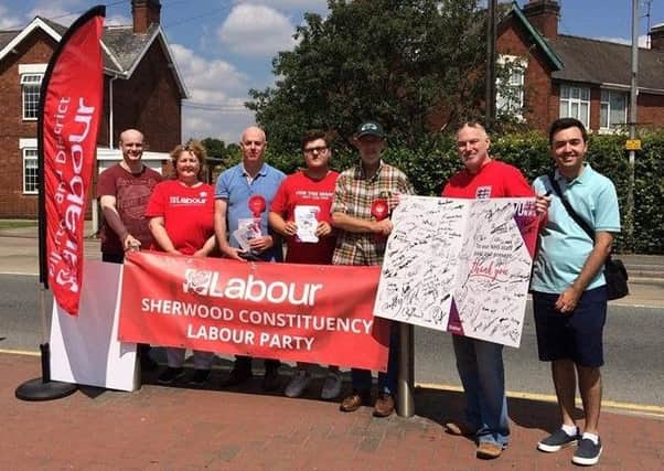Members of Sherwood Constituency Labour Party out on the streets to help celebrate 70 years of the NHS. Photograph courtesy of Jerry Hague.