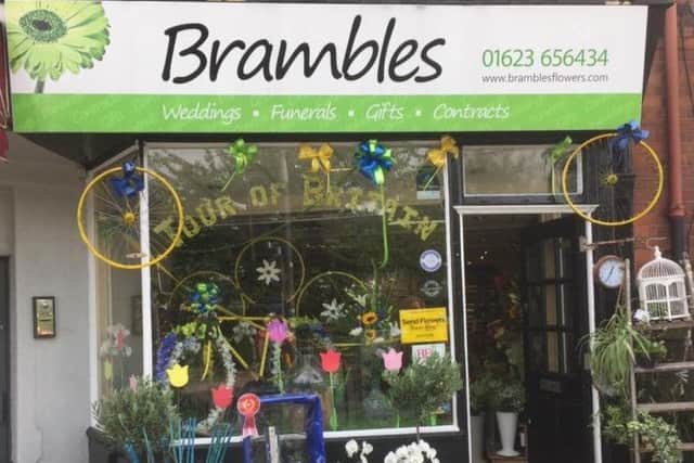 Brambles Florist on Nottingham Road has got in the Tour of Britain spirit.