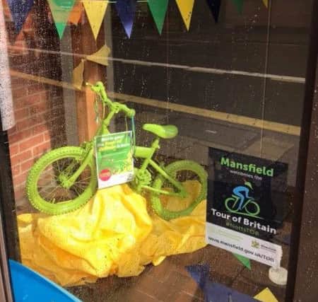 Staff at the Mansfield Museum have decorated the front window for the Tour.