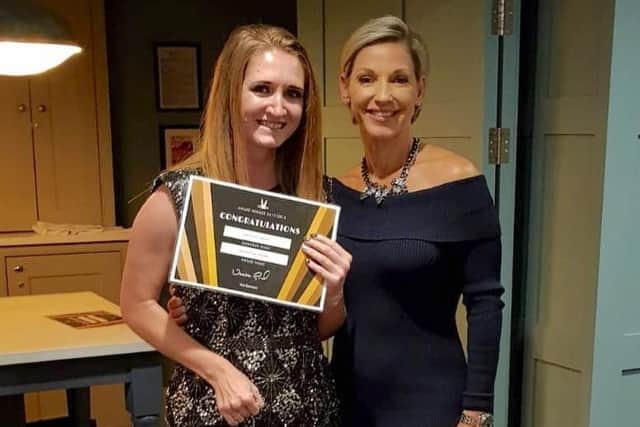Ann Summers Mansfield store manager, Jade Donovan poses with Ann Summers Managing Director, Vanessa Gold after receiving the award for Second-best Performing UK Store 2018
