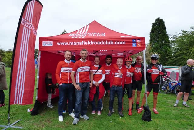 Enthusiasts from Mansfield Road Club enjoyed the atmosphere outside their gazebo.