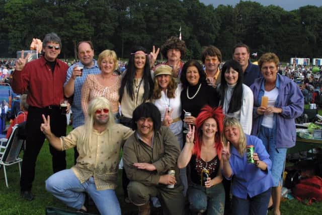 2002: A fabulous bygone shot from the concert at Clumber Park. Do you recognise anyone you know on this group shot?