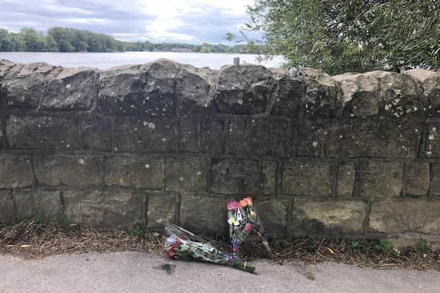 Flowers have been laid at King's Mill Reservoir