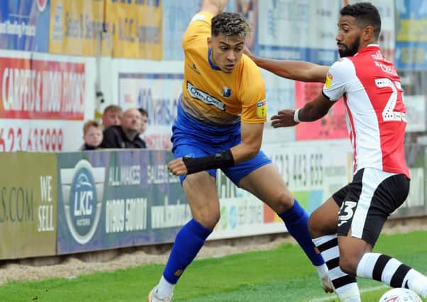 Mansfield Town v Exeter City.
Tyler Walker in first half action.