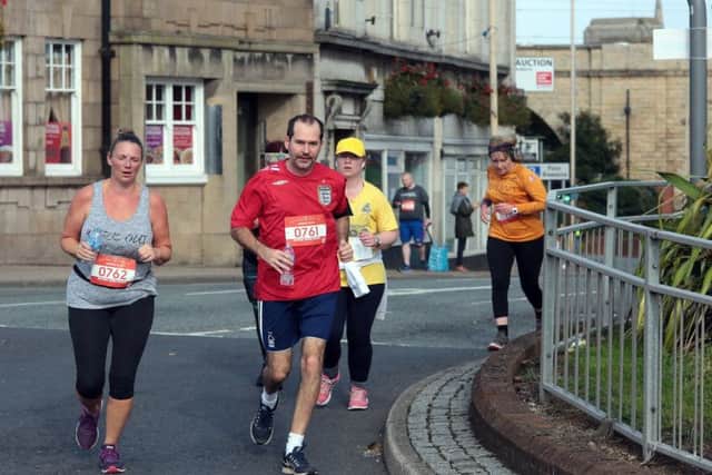 The Mansfield 10K Race heads round the town centre, Mansfield, United Kingdom, 16th September 2018. Photo by Glenn Ashley.