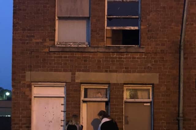 Collette and Megan at a suspected squat