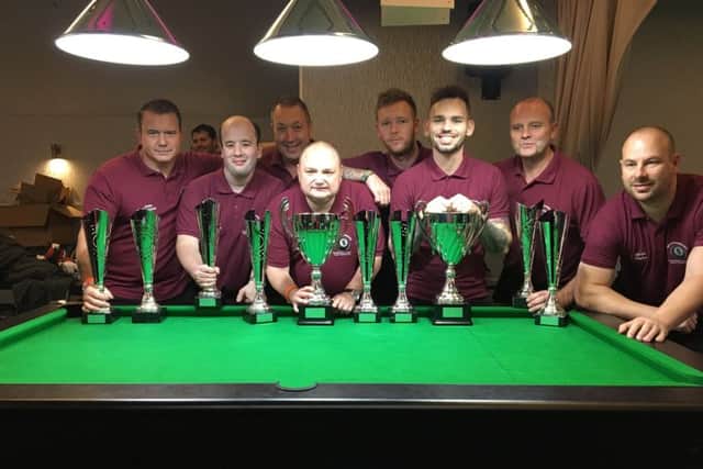 The victorious Nottinghamshire A pool team.