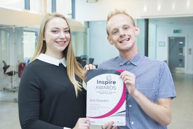 Jack Dearden with his tutor Libby Butterworth-Smith. Photo: Colin Walls