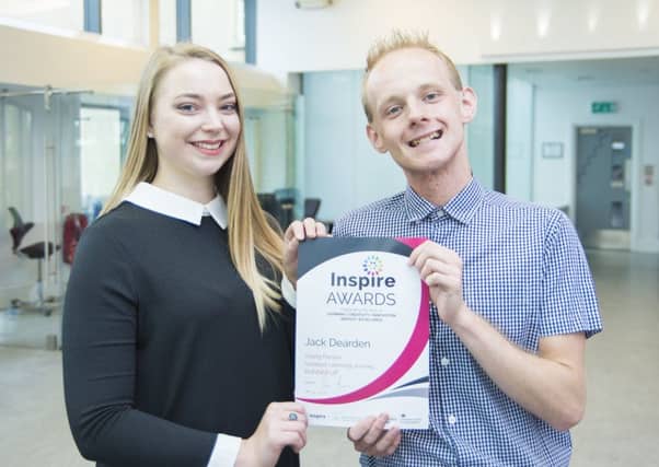 Jack Dearden with his tutor Libby Butterworth-Smith. Photo: Colin Walls