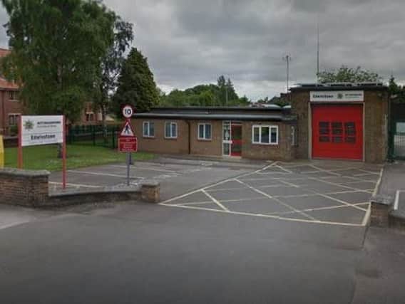 Edwinstowe fire station, on Mansfield Road.