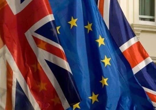 EU and UK flags together