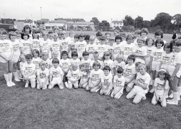 1981: This group of children look set for a day of fun at the Mansfield Carnival. Wonder what they are all up to now...