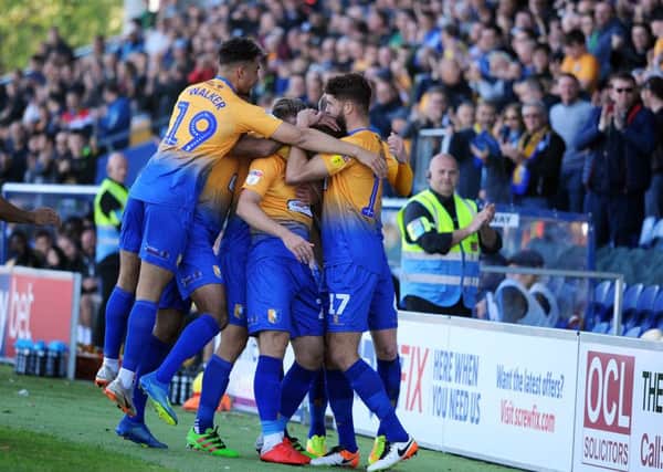 Mansfield Town v Northampton
The Stags celebrate the first half goal.