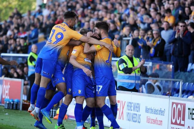 Mansfield Town v Northampton
The Stags celebrate the first half goal.