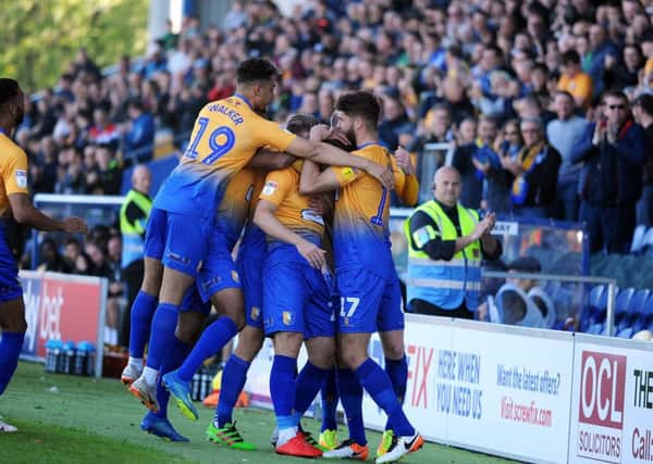 Mansfield Town v Northampton
The Stags celebrate the first half goal.