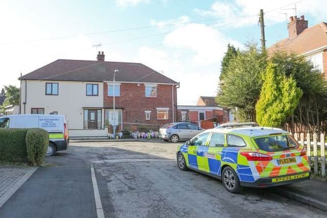 A police cordon on Strathmore Close, Hucknall