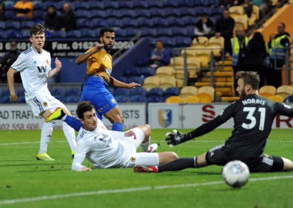 Mansfield Town v Wolves U21
Jacob Mellis puts the Stags ahead in the first half.