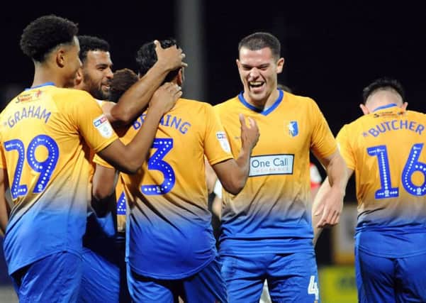 Mansfield Town v Wolves U21
Mal Benning celebrates his second half goal.