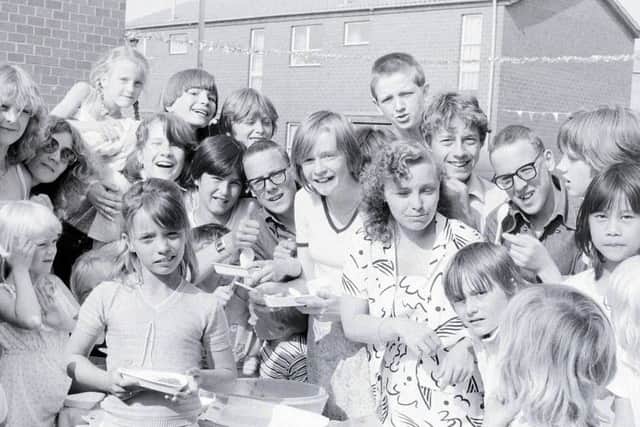 1981: Nothing like a royal wedding as an excuse for throwing a street party at Bretby Court, Mansfield. These kids are enjoying the buffet.