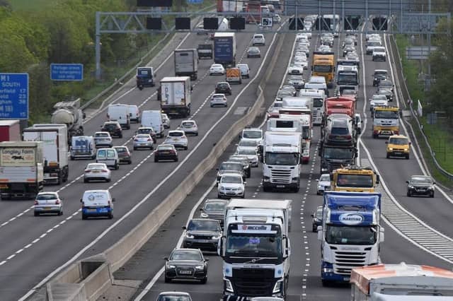 The M1 motorway near junction 33 for Catcliffe.