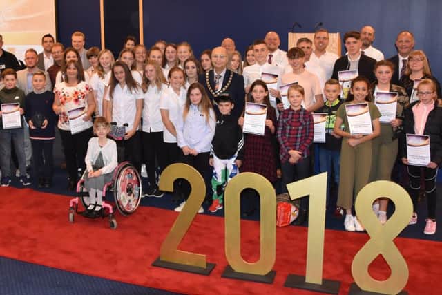 Some of the winners at the 2018 Bolsover District Annual Sports Awards.