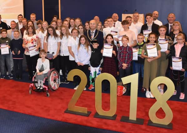 Some of the winners at the 2018 Bolsover District Annual Sports Awards.