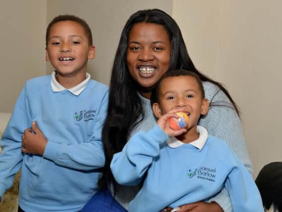 Kinnisha Lawrence, 27 and her sonsDontay Cooper, 7, and Fletcher Cooper, 4, from Clipstone, are celebrating black history month.