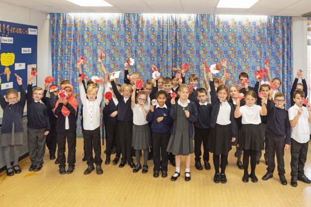 Children at Asquith Primary School in Mansfield enjoying the 'Season Of History' workshop.