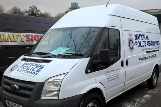 The van, with number plates still attached.